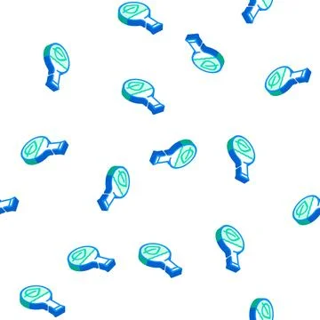 Herbal leaf in laboratory flask isometric icon seamless pattern 스톡 일러스트
