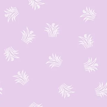 Herbal leaf line seamless pattern Stock Illustration