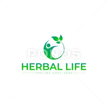 Herbal leaf people logo Stock Illustration