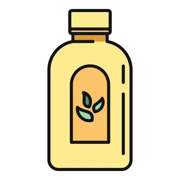 Herbal liquid bottle icon representing natural skincare Stock Illustration