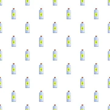 Herbal liquid bottle pattern with green leaf label 스톡 일러스트