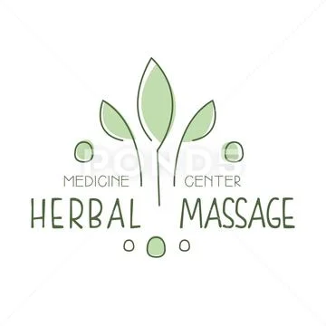 Herbal massage medicine center logo symbol vector Illustration Stock Illustration