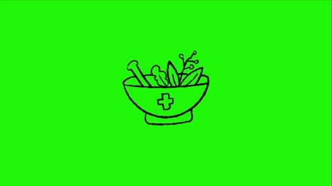 Herbal medicine looping animation on green background Stock Footage 340269864