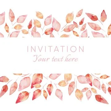 Herbal minimalist vector frames. Watercolor Hand painted brancheson a white b Stock Illustration
