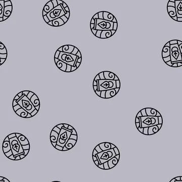 Herbal paste ayurveda line seamless pattern Stock Illustration