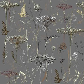 Herbal pattern autumn Stockillustratie