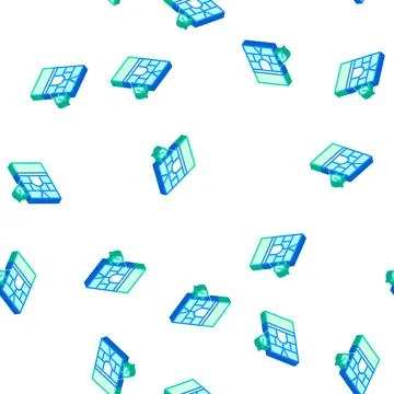 Herbal pharmacy store isometric icon seamless pattern Stock Illustration
