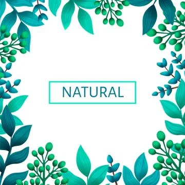 Herbal pre-made frame composition. Natural products concept. Illustrazione stock
