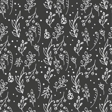 Herbal seamless pattern. Herbs and wild flowers print Stock Illustration
