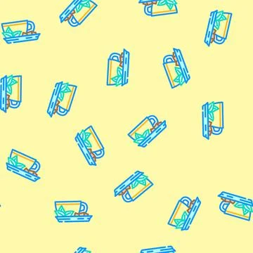 Herbal tea ayurveda vector seamless pattern Stock Illustration