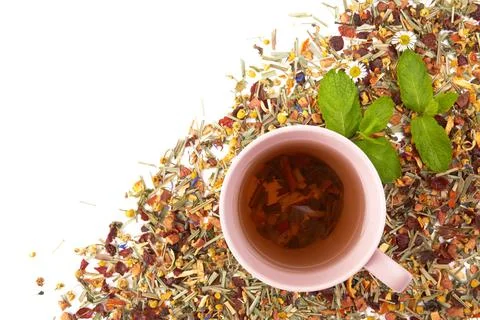 Herbal tea with berries Stock Photos