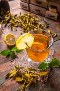 Herbal tea composition Stock Photos