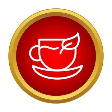 Herbal tea cup and leaf icon Stock Illustration