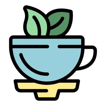 Herbal tea cup with fresh mint leaves icon representing healthy lifestyle Stock Illustration