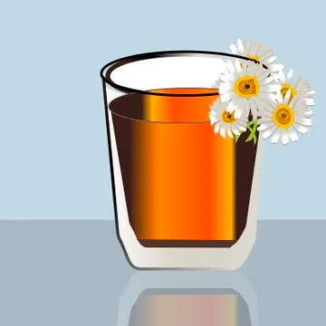 Herbal tea in cup, icon logo Stock Illustration