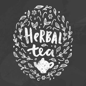 Herbal tea doodles. Stock Illustration