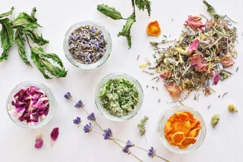 Herbal tea ingredients Foto stock