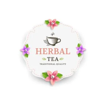 Herbal tea label Stock Illustration