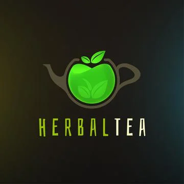 Herbal tea logo template Stock Illustration