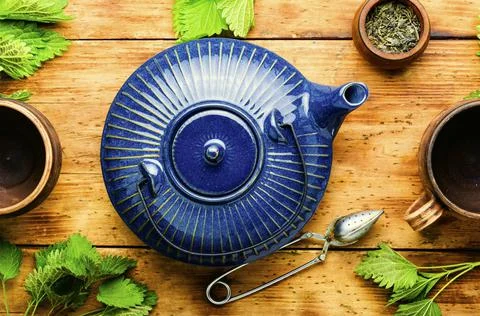 Herbal tea with nettle Stock Photos