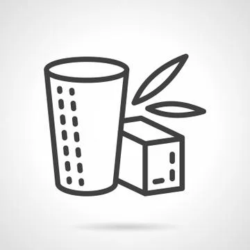 Herbal tea simple line vector icon Stock Illustration