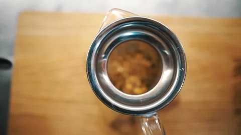 Herbal tea. tea drink. preparation of herbal tea. close-up. top view. process of Stock Footage 171878078