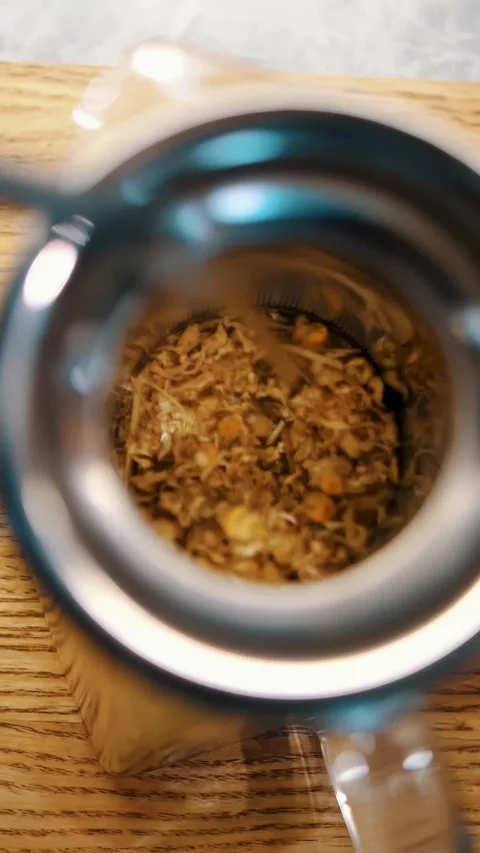 Herbal tea. tea drink. preparation of herbal tea. close-up. top view. process of Stock Footage 323513748