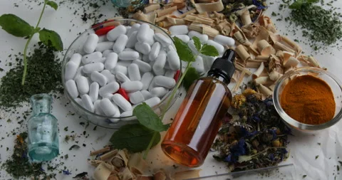 Herbal tea, top view, rotate Stock Footage 310927311