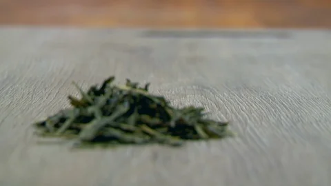 Herbal Tea On Wooden Table  Surface Stock Footage 107539059
