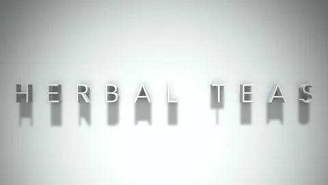 Herbal Teas 3D title animation with shadows on a white background Stock Footage 296728433
