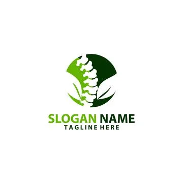 Herbal therapy backbone logo design vector Stock-Illustration