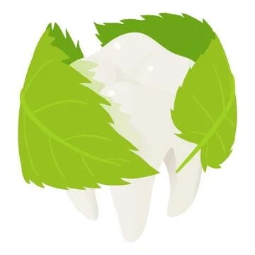 Herbal tooth protect icon, isometric style Illustrazione stock
