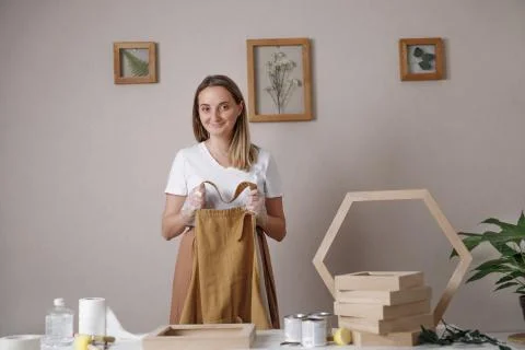 Herbarium decoration for interior handmade. workshop for the production of Stock Photos