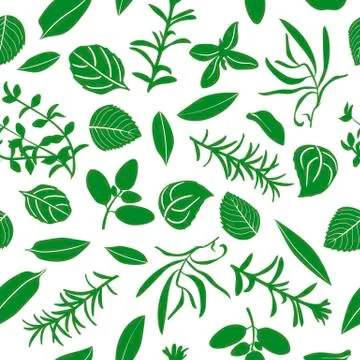 Herbes de Provence seamless pattern Stock Illustration