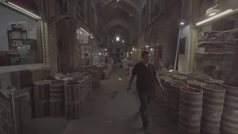 Herbs and Spices Corridor in Tabriz Grand Bazaar (RAW COLOR) Stock Footage 331592680
