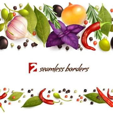Herbs and spices pattern Stock Illustration