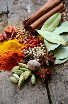 Herbs and spices selection Stock Photos
