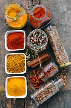 Herbs and spices selection Stock Photos