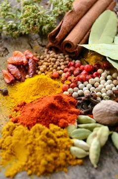 Herbs and spices selection Stock Photos