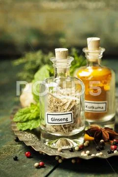 Herbs and spices selection Stock Photos