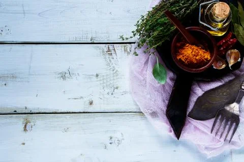 Herbs and spices selection Stock Photos