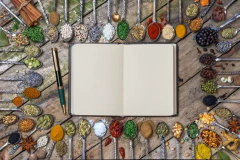 Herbs and Spices - with space for text Stock Photos