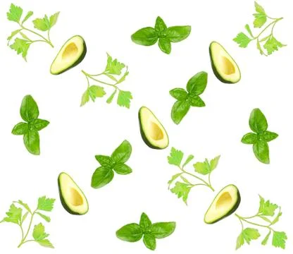 Herbs background isolated on white Stock Photos