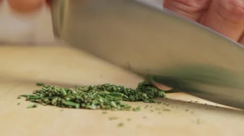 Herbs being chopped Video stock 24665830
