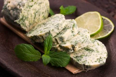 Herbs butter Stock Photos