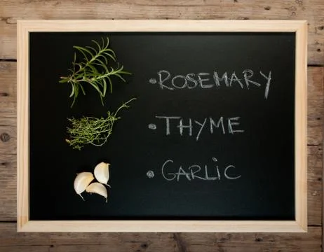 Herbs descriptions Stock Photos