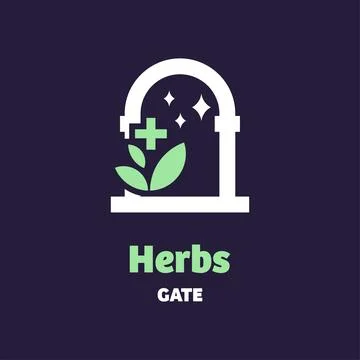 Herbs Gate Logo Stock Illustration