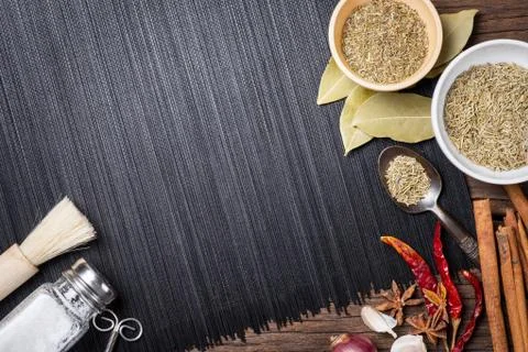 Herbs in kitchen Stock Photos