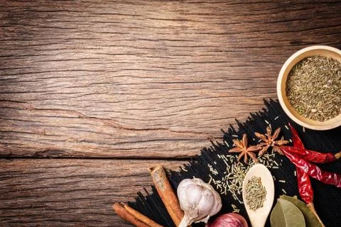 Herbs in kitchen Foto stock