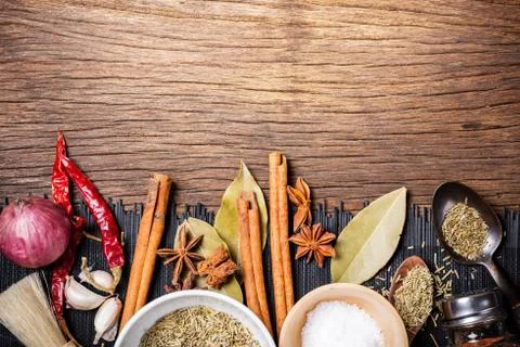 Herbs in kitchen Stock Photos
